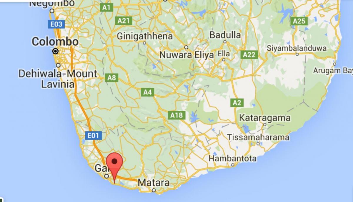  ಮ್ಯಾಪ್ ಆಫ್ ಸೌತ್ ವೆಸ್ಟ್ ಶ್ರೀಲಂಕಾ