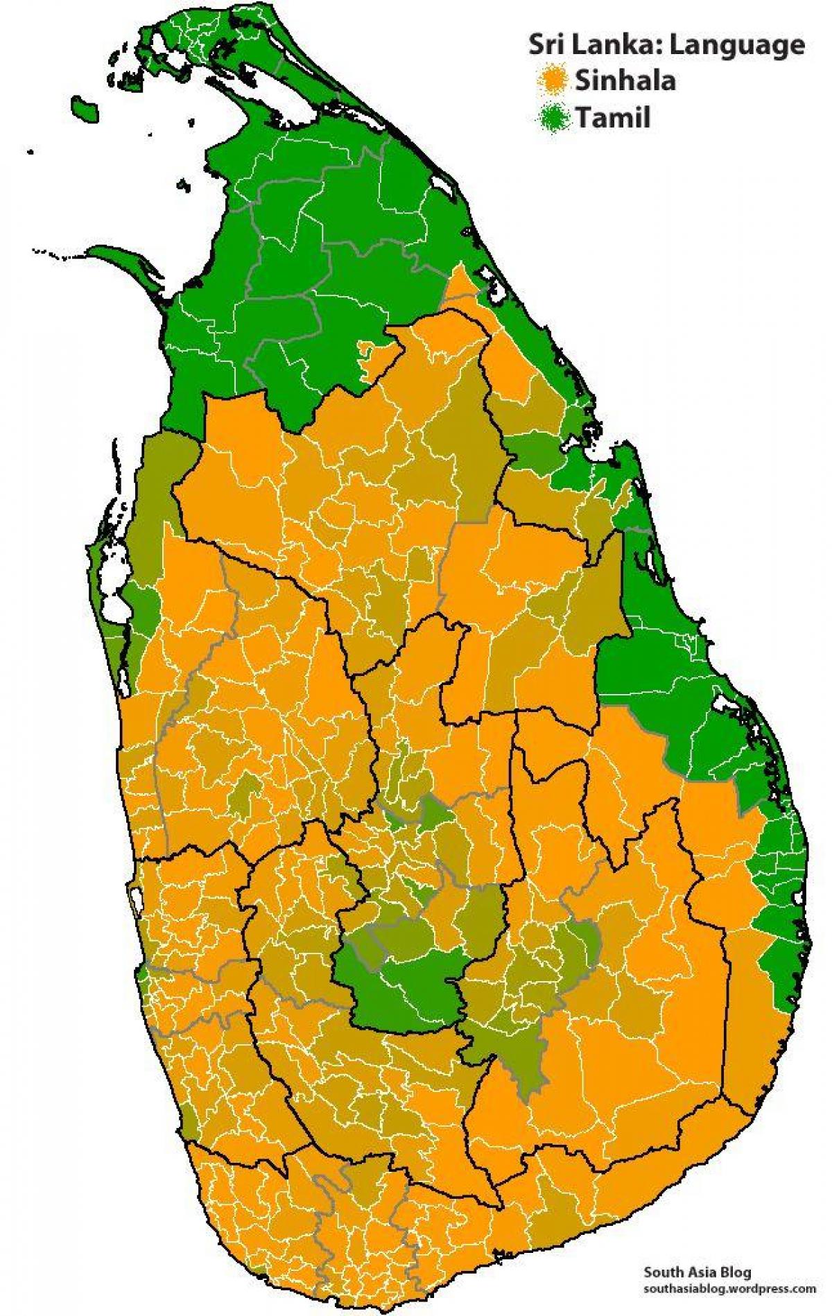 ನಕ್ಷೆ ಶ್ರೀಲಂಕಾ ಭಾಷೆ