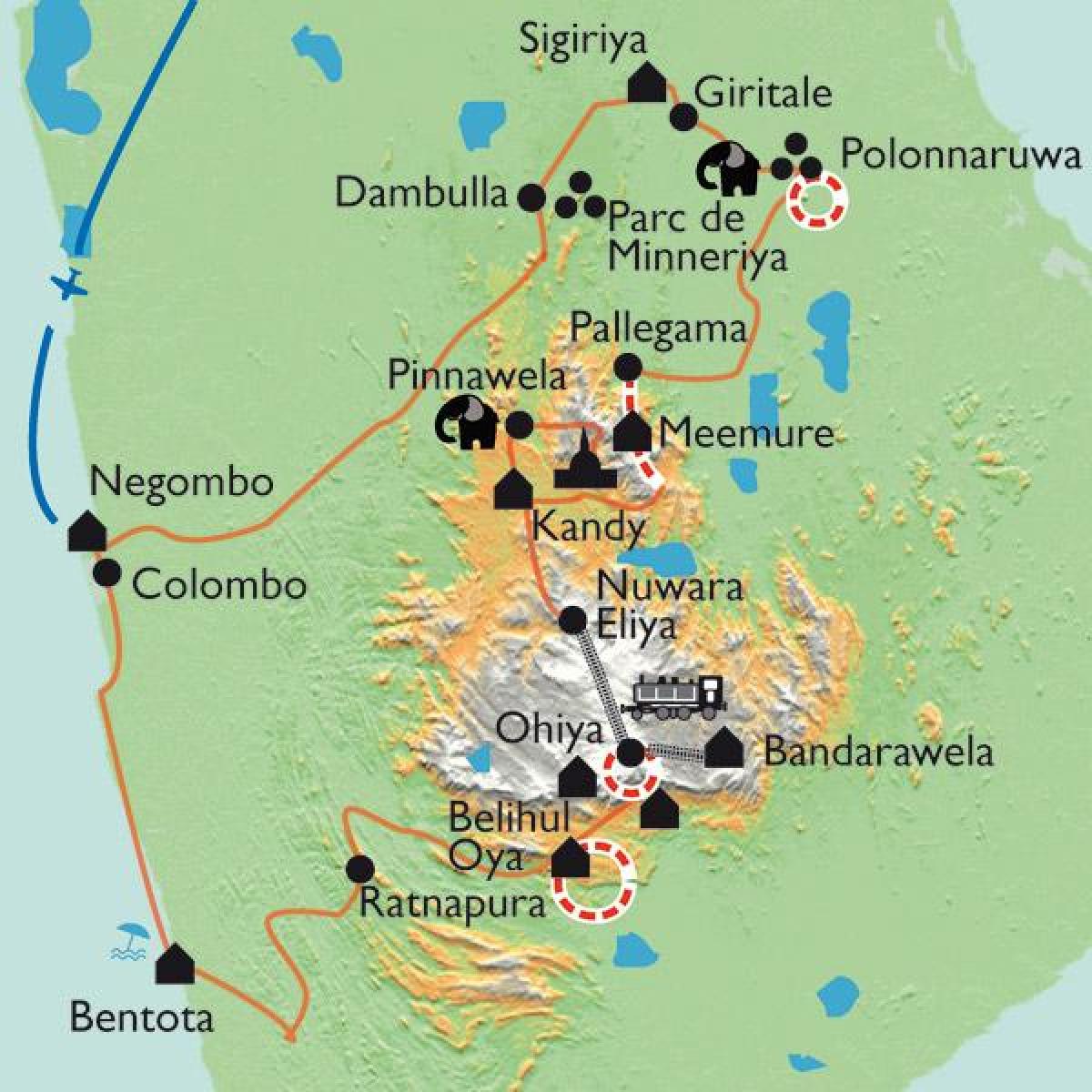 ಶ್ರೀಲಂಕಾ ನಕ್ಷೆ ಸಿಗಿರಿಯಾ