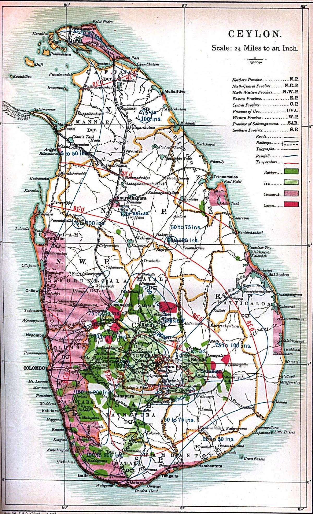 ಮ್ಯಾಪ್ ಆಫ್ ಸಿಲೋನ್ ಶ್ರೀಲಂಕಾ