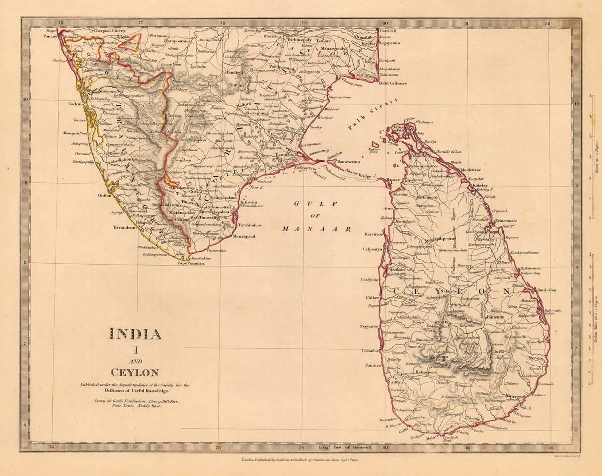 ಹಳೆಯ ಸಿಲೋನ್ ನಕ್ಷೆ