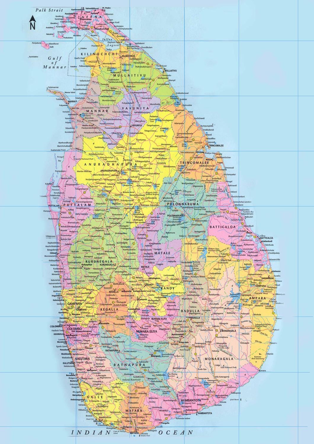 ಶ್ರೀಲಂಕಾ ಕಿಲೋಮೀಟರ್ ನಕ್ಷೆ