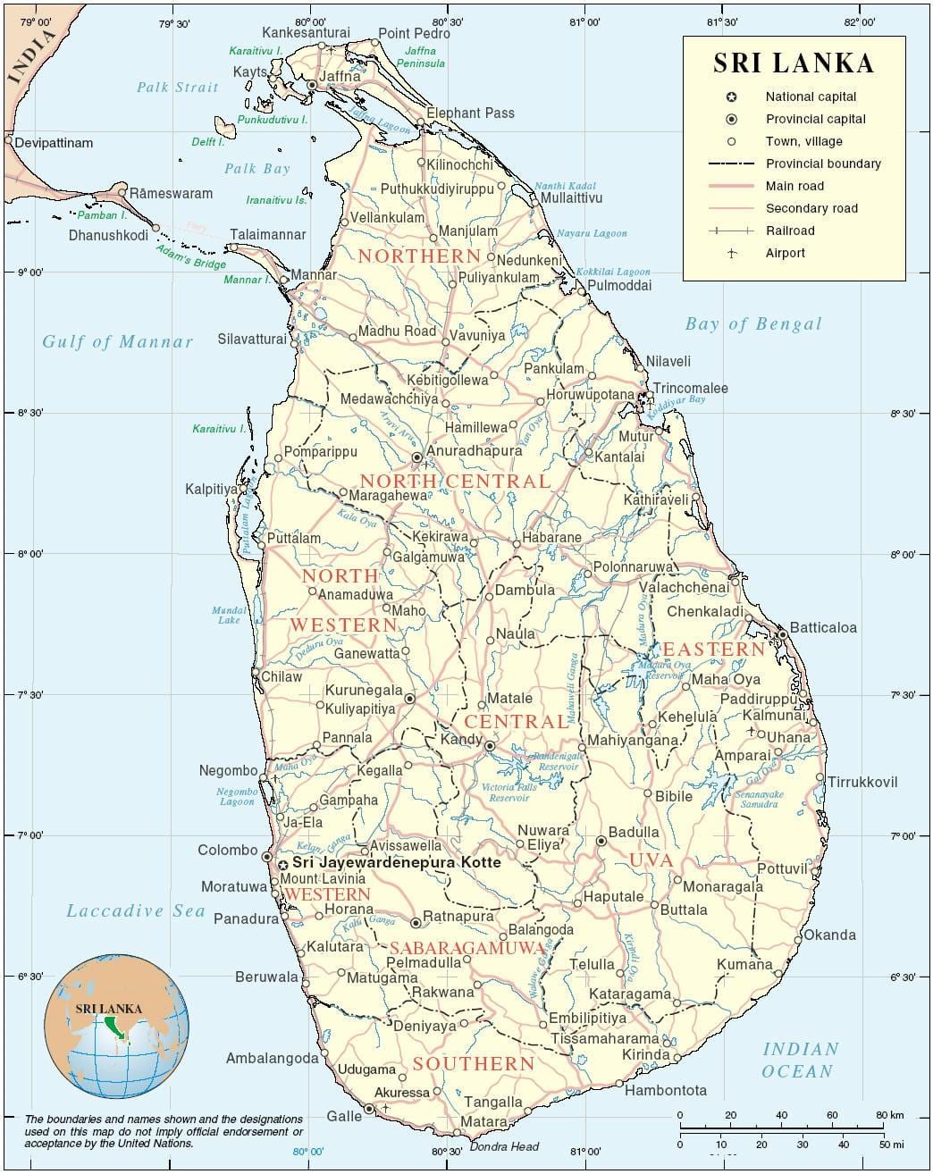 ಶ್ರೀಲಂಕಾ ನಕ್ಷೆ ಎಚ್ಡಿ