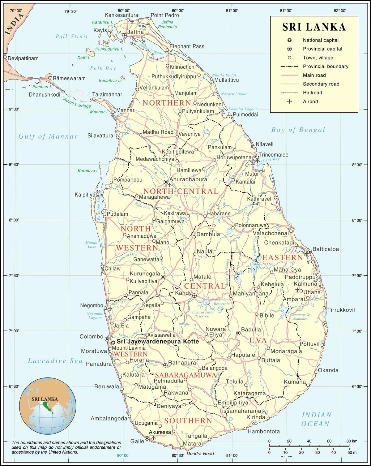 ವಿಮಾನ ಶ್ರೀಲಂಕಾ ನಕ್ಷೆ