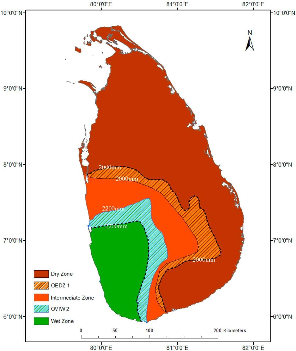 ಶ್ರೀಲಂಕಾ ಹವಾಮಾನ ವಲಯ ನಕ್ಷೆ