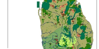 ನಕ್ಷೆ ಶ್ರೀಲಂಕಾದ ಕಾಡುಗಳ
