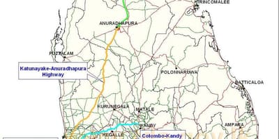 ನಕ್ಷೆ ಶ್ರೀಲಂಕಾ ಎಕ್ಸ್ಪ್ರೆಸ್