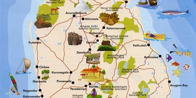 ಶ್ರೀಲಂಕಾ ದ್ವೀಪದ ನಕ್ಷೆ