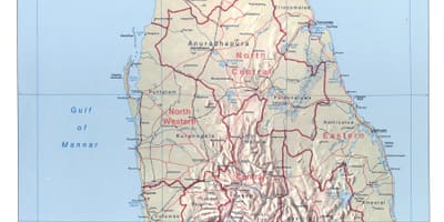 ನಕ್ಷೆ ಶ್ರೀಲಂಕಾ ಜೊತೆ ನಗರಗಳು