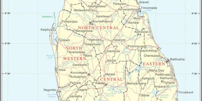 ನಕ್ಷೆ ಶ್ರೀಲಂಕಾ ಪಟ್ಟಣ