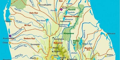 ನಕ್ಷೆ ಶ್ರೀಲಂಕಾ ಭೂಗೋಳ