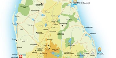 ಶ್ರೀಲಂಕಾ ಆಸಕ್ತಿಯ ಅಂಶಗಳ ನಕ್ಷೆ