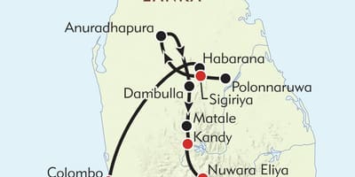 ನಕ್ಷೆ ಶ್ರೀಲಂಕಾ ವಿವರದಲ್ಲಿ